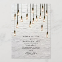 Vintage Glühbirnen Weißziegelhochzeit