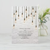 Vintage Glühbirnen, White Brick Virtual Einladung (Stehend Vorderseite)