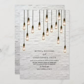 Vintage Glühbirnen, White Brick Virtual Einladung (Vorne/Hinten)