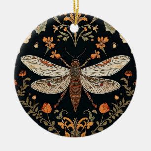 Vintage Glühwürmchen-Garten Keramik Ornament
