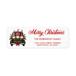 Vintage-Gnom-LKW Weihnachten Rot