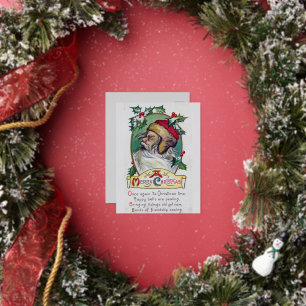 Vintage Gnom Weihnachten Folien Feiertagspostkarte