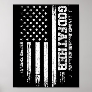 Vintage Godfather Amerikanische Flagge 4. Juli USA Poster