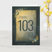 Vintage Gold 103. Geburtstagskarte Karte (Gelbe Blume)