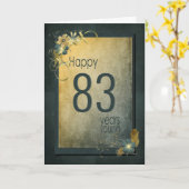 Vintage Gold 83. Geburtstagskarte Karte (Gelbe Blume)
