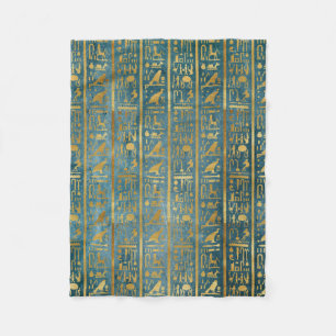 Vintage-Gold-Ägyptischer Papierdruck Fleecedecke
