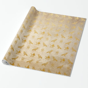 Vintage-Gold-Ägyptischer Papierdruck Geschenkpapier