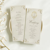 Vintage Gold Baroque Wedding Program Card