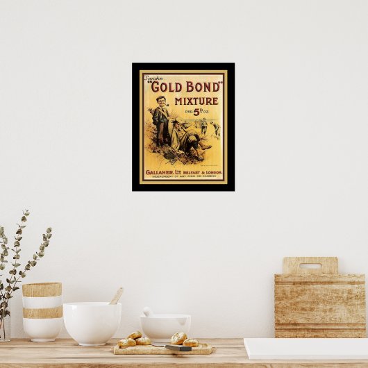 Vintage "Gold Bond"-Tabakwerbung Poster (Küche)