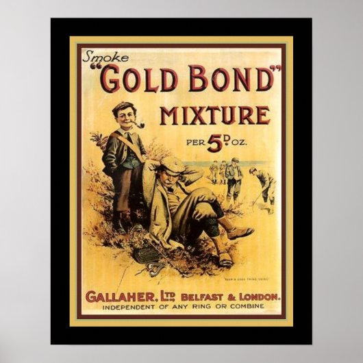Vintage "Gold Bond"-Tabakwerbung Poster (Vorne)