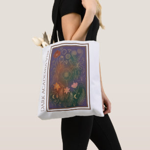 Vintage Gold Botanischer Farn Dark Academia-Tasche Tasche