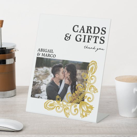 Vintage Gold Cards und Geschenke Sockelschild (In SItu)