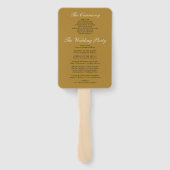 Vintage Gold Chic Buchkapitel Hochzeitsprogramm Fächer (Rückseite)