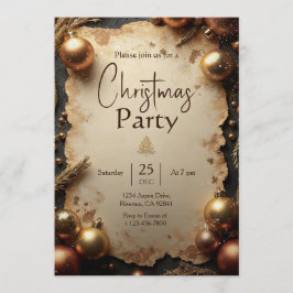 Vintage Gold Christmas Party Invitation Einladung