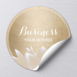 Vintage Gold Circle Lotus Blume Runder Aufkleber