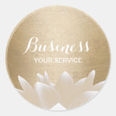 Vintage Gold Circle Lotus Blume Runder Aufkleber (Vorderseite)