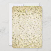 Vintage Gold Confetti-Engagement-Partei Einladung (Rückseite)
