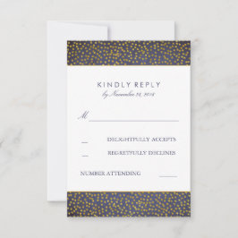 Vintage Gold Confetti Navy Hochzeitungs-RSVP-Karte RSVP Karte