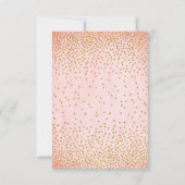 Vintage Gold Confetti Pink Wedding RSVP Cards Karte (Rückseite)