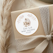 Vintage Gold Cradle Baby Shower Runder Aufkleber