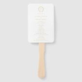 Vintage Gold Crest Monogramm Hochzeitsprogramm Fächer (Vorderseite)