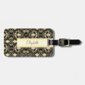 Vintage Gold-Damaskus-Wirbel Gepäckanhänger (Vorderseite horizontal)