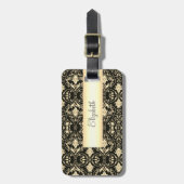 Vintage Gold-Damaskus-Wirbel Gepäckanhänger (Vorderseite vertikal)