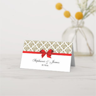 Vintage Gold DIY Damask DIY Bow Color-Escortkarte Platzkarte