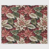 Vintage Gold-Dusted Christmas Floral Geschenkpapier (Flach)