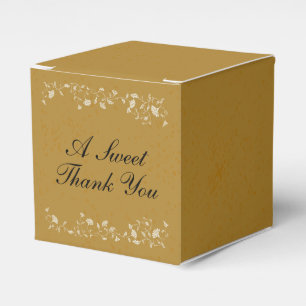 Vintage Gold Floral Wedding Library Vielen Dank Geschenkschachtel