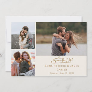 Vintage-Gold-Foto-Save-the-Date-Karte Save The Date