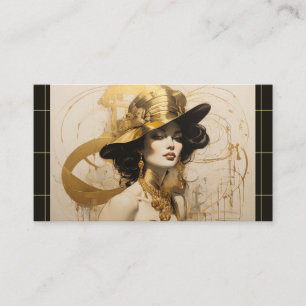 Vintage Gold Friseur Schönheitssalon Kosmetik  Visitenkarte