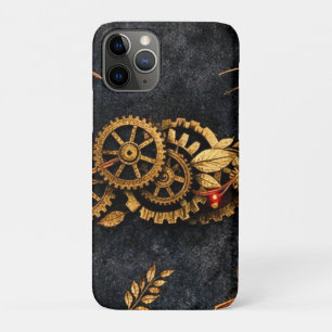 Vintage Gold Gears & Red Neon Mythic Cyberpunk Case-Mate iPhone Hülle