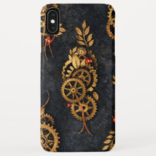 Vintage Gold Gears & Red Neon Mythic Cyberpunk Case-Mate iPhone Hülle