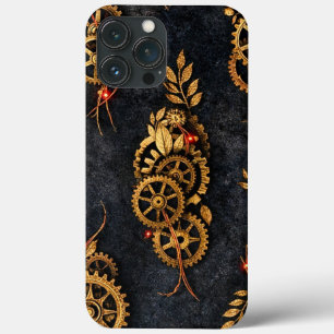 Vintage Gold Gears & Red Neon Mythic Cyberpunk Case-Mate iPhone Hülle