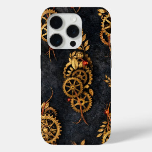 Vintage Gold Gears & Red Neon Mythic Cyberpunk Case-Mate iPhone Hülle
