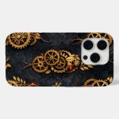 Vintage Gold Gears & Red Neon Mythic Cyberpunk  Case-Mate iPhone Hülle (Rückseite (Horizontal))