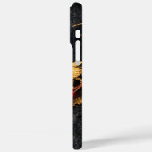 Vintage Gold Gears & Red Neon Mythic Cyberpunk  Case-Mate iPhone Hülle (Rückseite / Links)