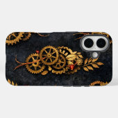 Vintage Gold Gears & Red Neon Mythic Cyberpunk Case-Mate iPhone Hülle (Rückseite (Horizontal))