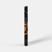 Vintage Gold Gears & Red Neon Mythic Cyberpunk iPhone Hülle (Rechte Seite)