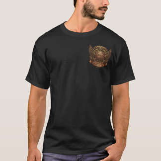 Vintage Gold geflügelter Schild Wappen links T-Shirt