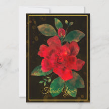 Vintage Gold Gerahmte Aquarellfarben-Rote Rose