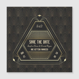 Vintage Gold Great Gatsby Hochzeit Save The Date Magneteinladung