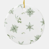 Vintage Gold Greenery Merry Christmas Keramik Ornament (Hinten)