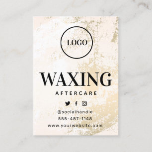Vintage Gold Grunge Waxing Nachsorge Anleitung Visitenkarte