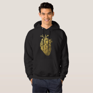 Vintage Gold Heart Herren Kapuzenpullover Hoodie
