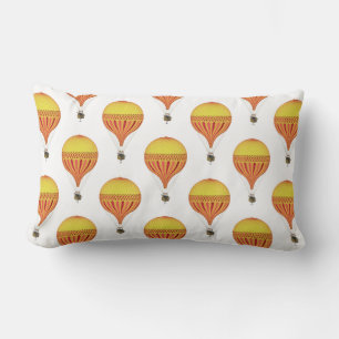 Vintage Gold, Hot Pink, Fuchsia Heißluftballons Lendenkissen