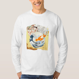 Vintage Gold Koi Teich der japanischen Kultur Männ T-Shirt