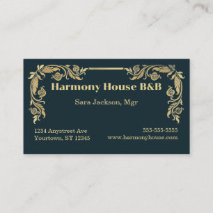 Vintage Gold Leaf Design B und B Visitenkarte