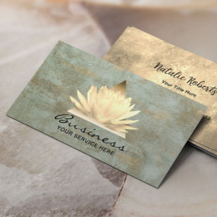 Vintage Gold-Lotus-Logo Elegantes Bronze Visitenkarte